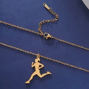 Runner Pendant Necklace Sport Athletic Necklace